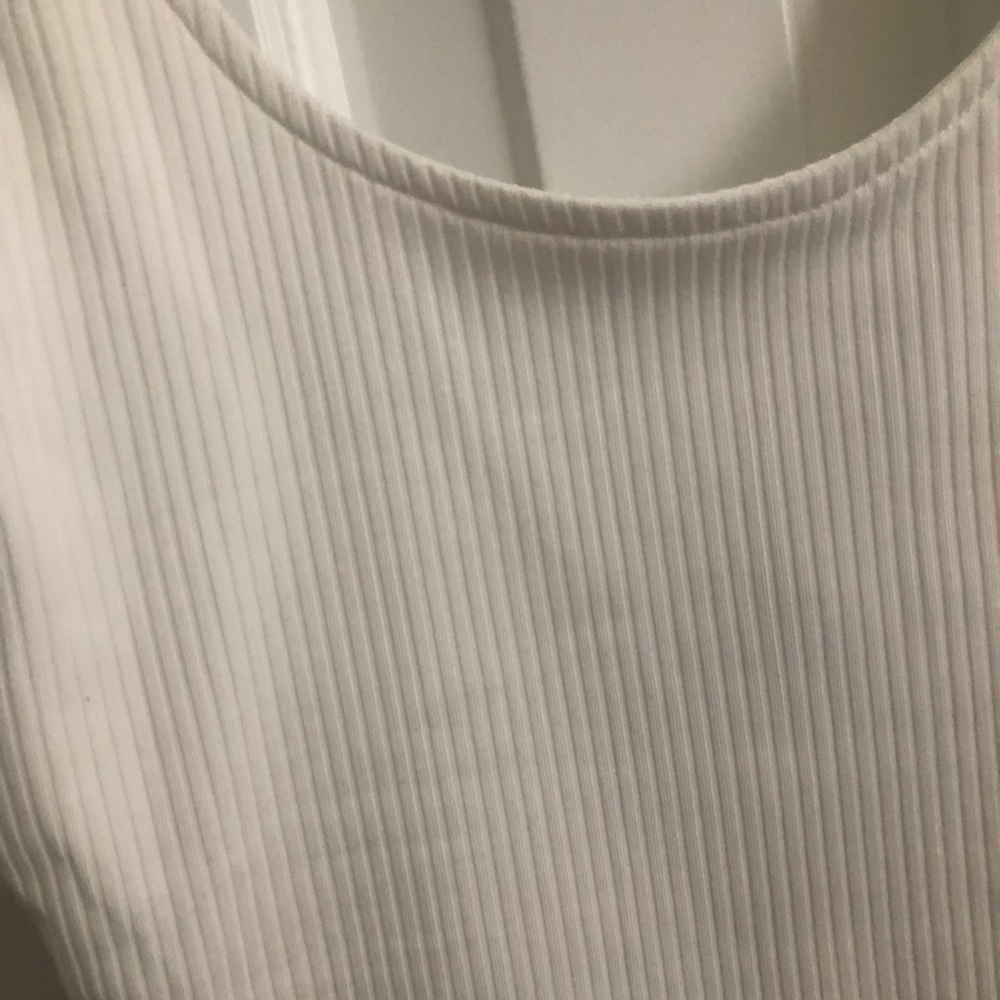 White Ribbed Bodysuit NWOT - Picture 3 of 9